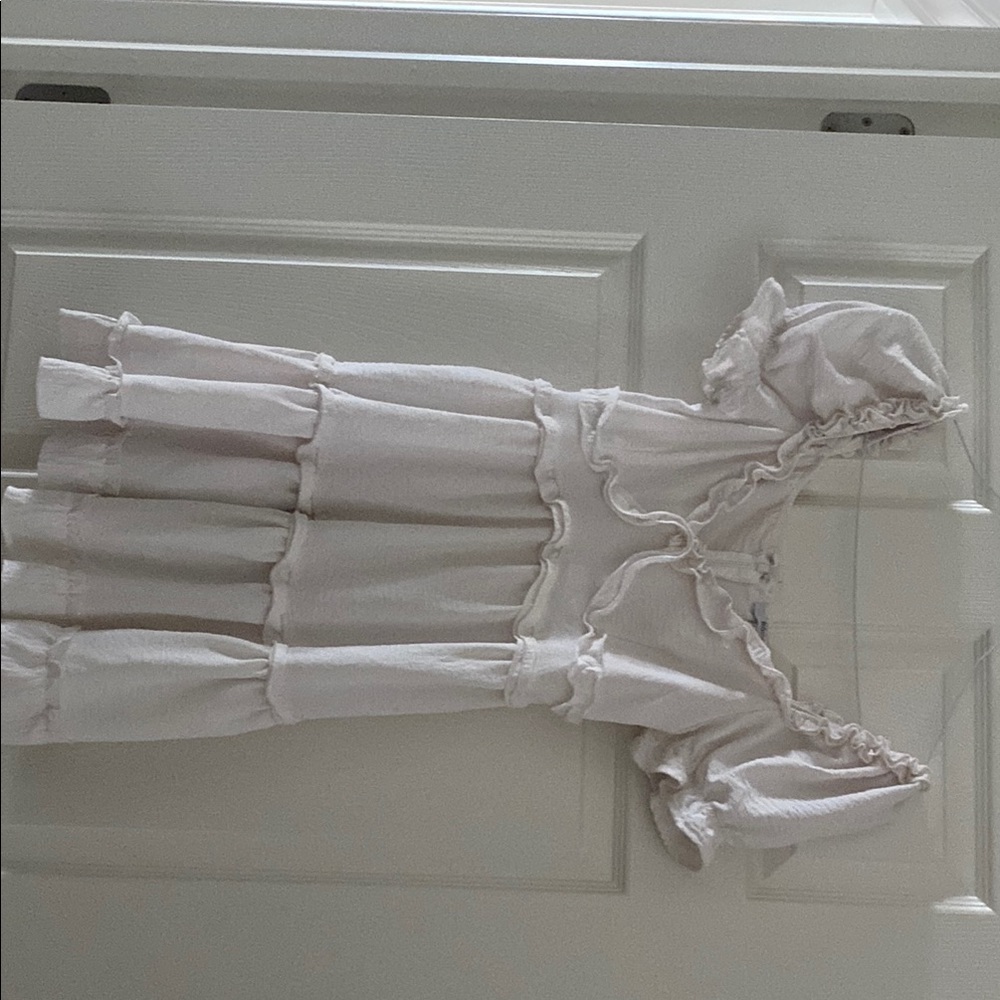 Off White  Ruffled Dress